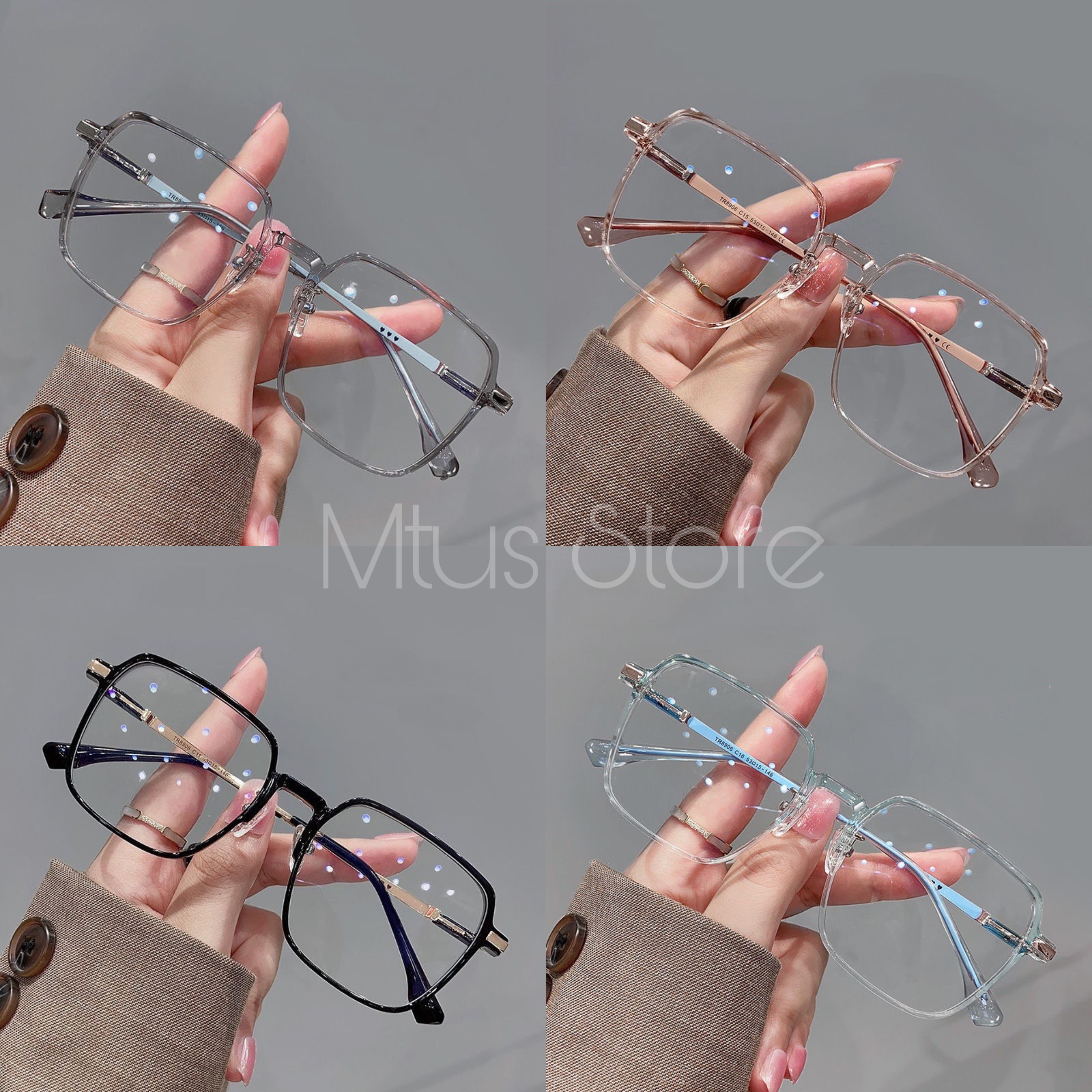Kính giả cận nam nữ unisex nhiều màu có thể thay mắt cận