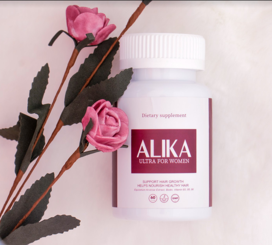 Viên uống Alika Ultra for Women, Giảm Rụng Tóc, Hỗ trợ, Kích Thích Mọc Tóc và Đen Tóc Trở lại , hộp 60 viên