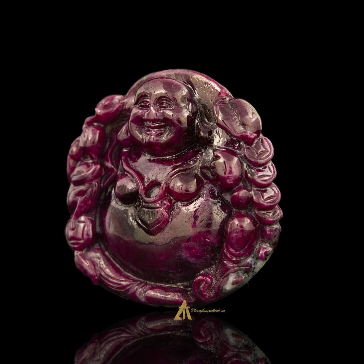 Mặt dây chuyền Phật Di Lặc Ruby #MRB0011 - Tự nhiên thiên nhiên - Cam kết hàng thật 100%