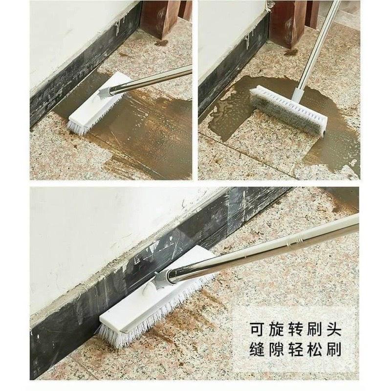 Chổi quét sàn nhà tắm đánh rửa nhà vệ sinh inox tiện lợi 2 trong 1 đa năng