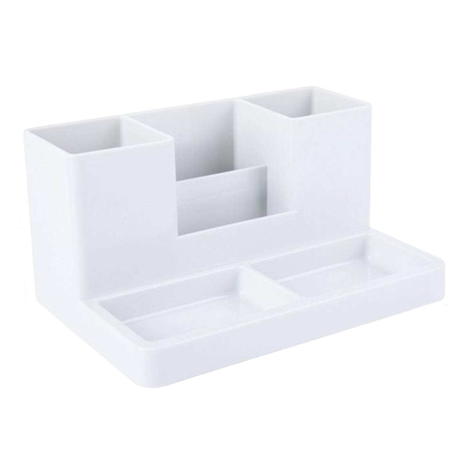 Storage Box Business Card/Pen/Pencil Holder Storage Box Office Accessories Caddy Sticky Note Tray Case Desktop Organizer with Pencil Holders