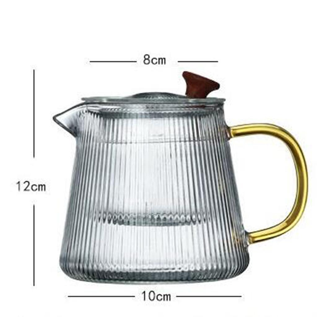 Clear Glass Tea Pot Stovetop Blooming Loose Leaf Tea Pot Tea Kettle 500ML