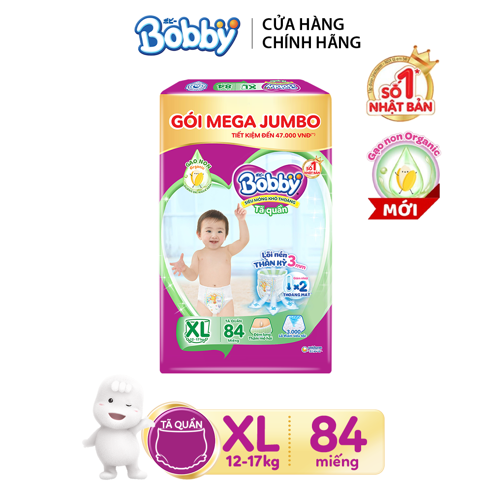 [MỚI] Tã quần Bobby Gạo non 3mm size XXL76