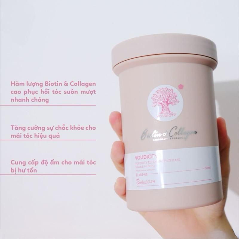 Dầu hấp ủ tóc Biotin collagen VOUDIOTY New 2024 phục hồi siêu mượt 500ml