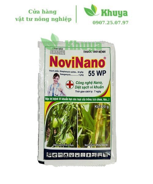 Thuốc trừ bệnh NoviNano 55WP 20g Đặc trừ vi khuẩn