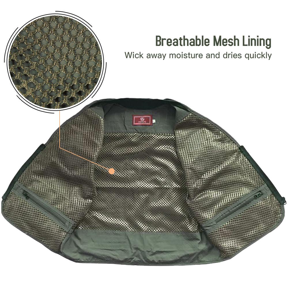 B16 Men Fishing Jacket with Detachable Back Quick Drying Multi-Pocket Work Vest Outdoor Travel Photo Cargo Vest Jacket