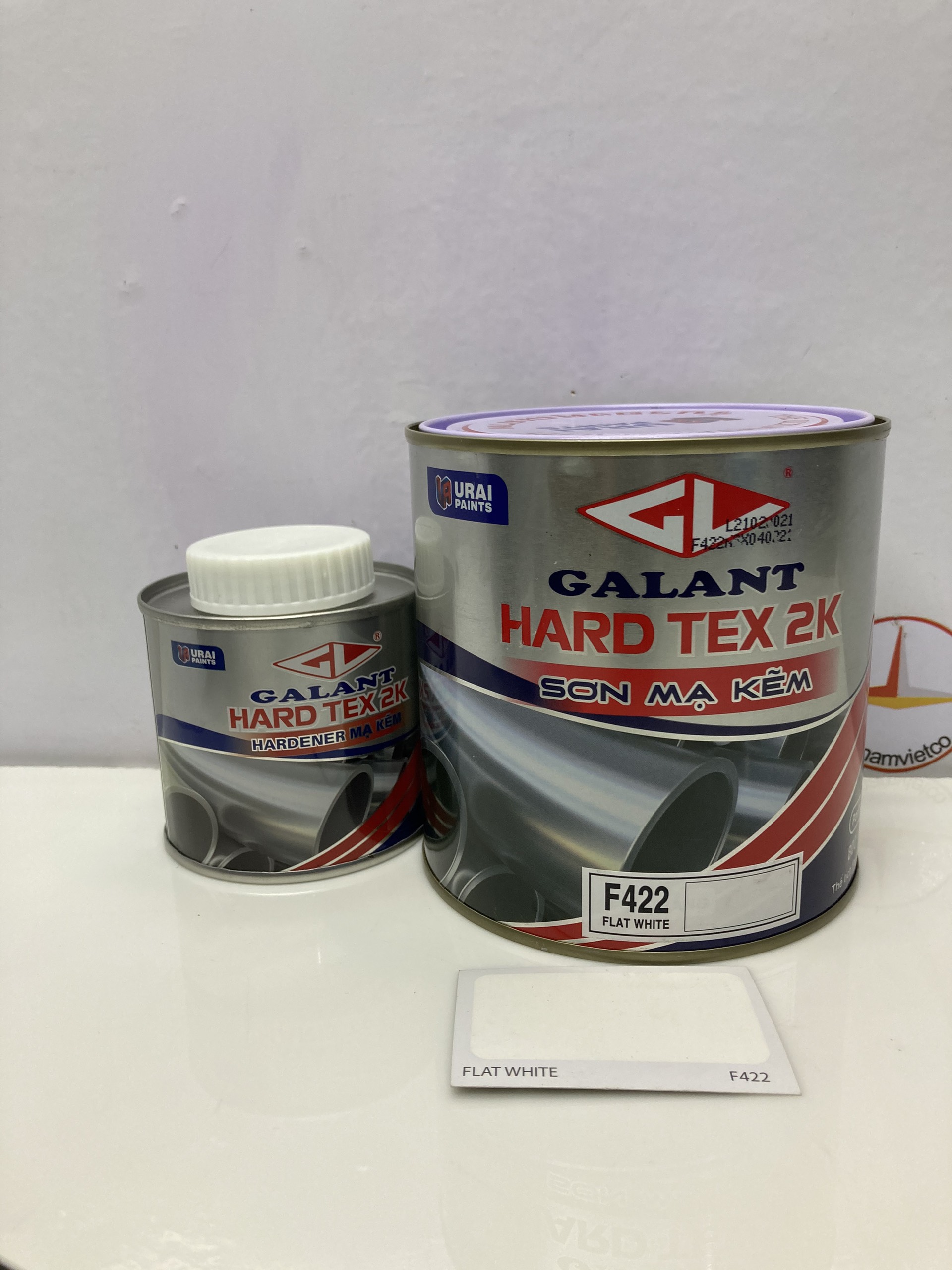 SƠN SẮT KẼM GALANT HARD TEX 2K TRẮNG MỜ F422_Bộ 1L