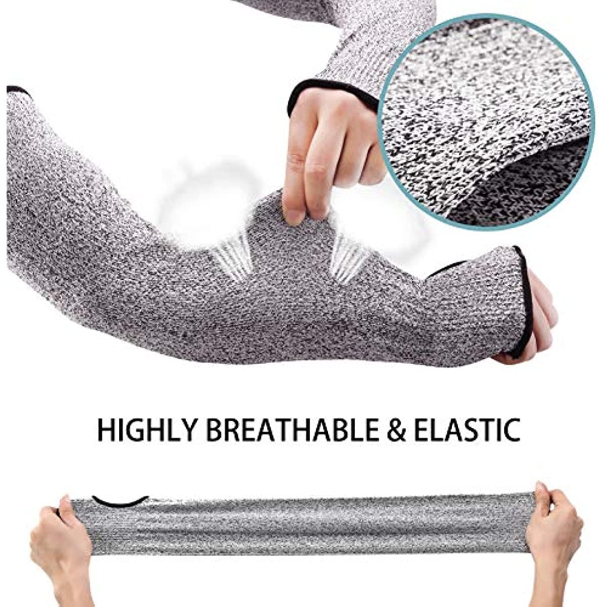 1PC Cấp 5 HPPE Cut ARM Sleeve Găng tay an toàn chống trục trặc chống trục trặc để xây dựng ngành công nghiệp kính ô tô