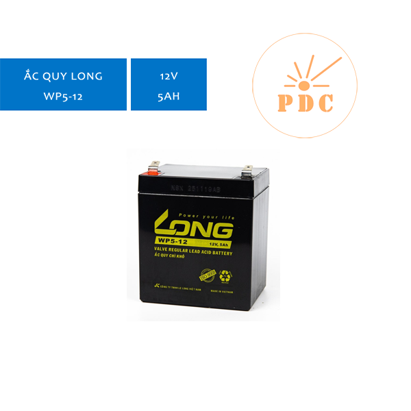 Ắc Quy Kín Khí Long 12V 5Ah WP5-12 - (PDC-TECH) - Hàng Chính Hãng