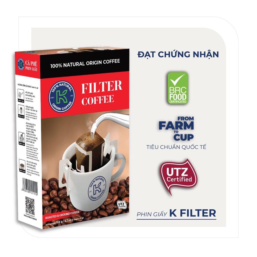 Cà phê túi lọc K-FILTER tiện lợi (105g/Hộp)