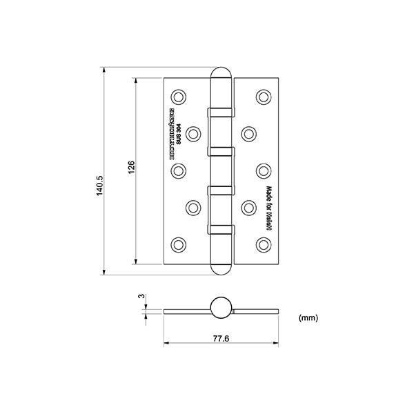 BẢN LỀ LÁ INOX 304 04- HUY HOÀNG