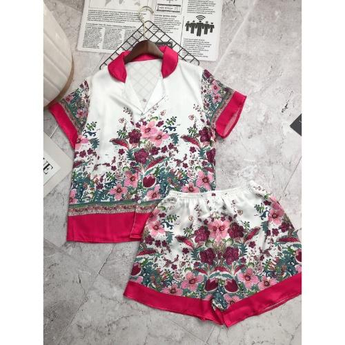 Đồ Bộ Pijama Lụa Pijama Lụa Áo Cộc - Quần Đùi