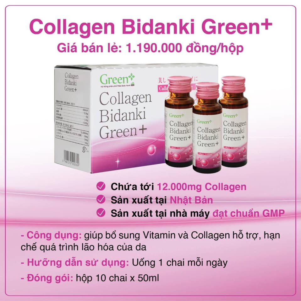 COLLAGEN Bidanki Green+ Nhật bản : Hấp Thụ Nhanh, Đẹp Da, Giữ Dáng, Hạn Chế Quá Trình Lão Hóa Da