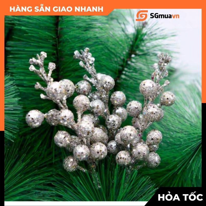 Cành sung nhũ kim tuyến trang trí giáng sinh Set Tài lộc mâm quả