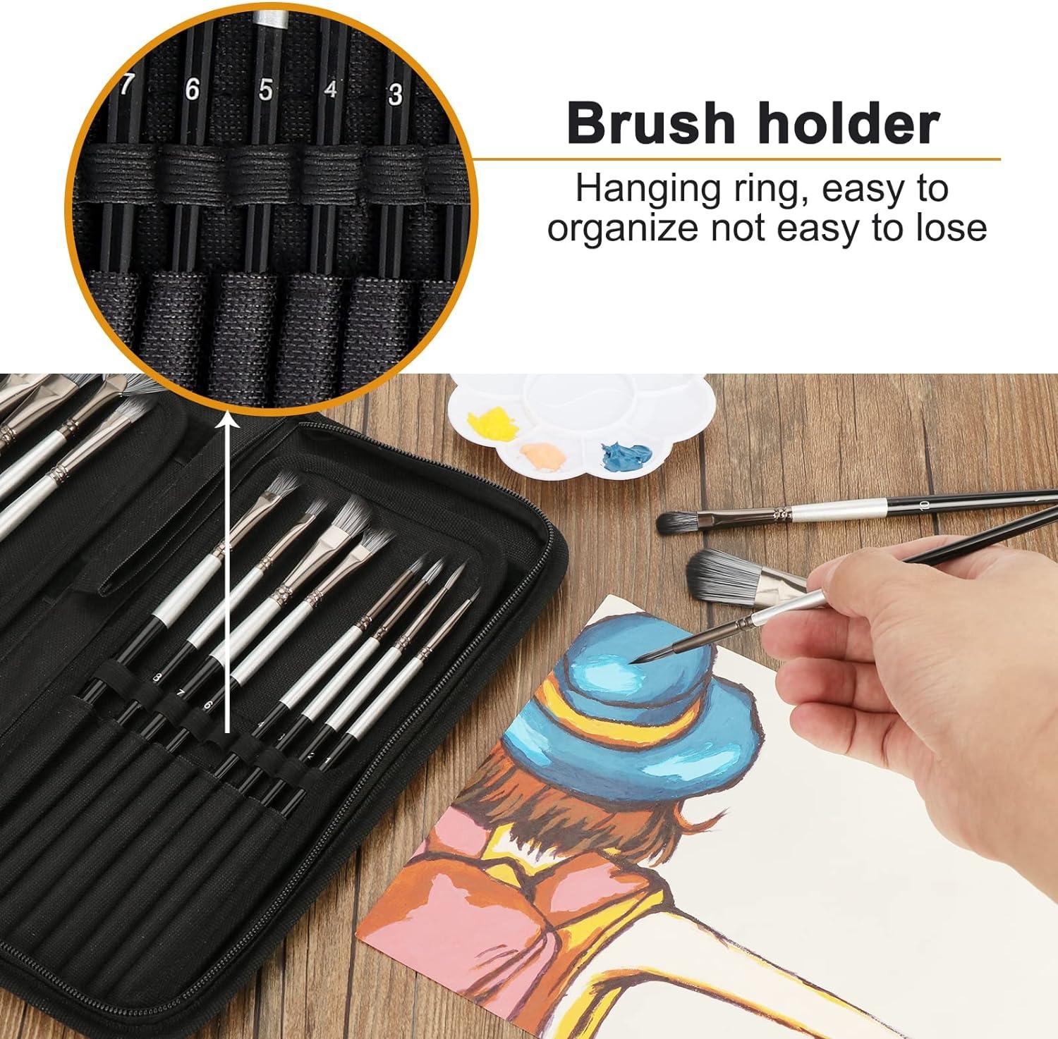 Bộ Cọ Vẽ 18 Món, Bộ Cọ Nghệ Thuật, Công Cụ Tô Màu, Bảng Màu Có Tay Cầm Hình Tam Giác Tiện Dụng Và Hộp Du Lịch Cho Trẻ Em, Người Lớn, Người Mới Bắt Đầu Và Chuyên Gia