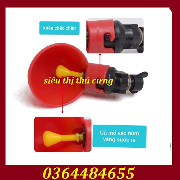 Combo 5 máng uống nước cho gà-núm uống cho gà-máng uống màu đỏ tự động