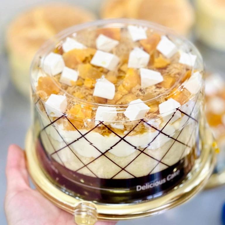 100 Hộp Tròn Đế Vàng Đựng Bánh Bao Đào Tiên - Bông Lan Trứng Muối 14cm - A1680G
