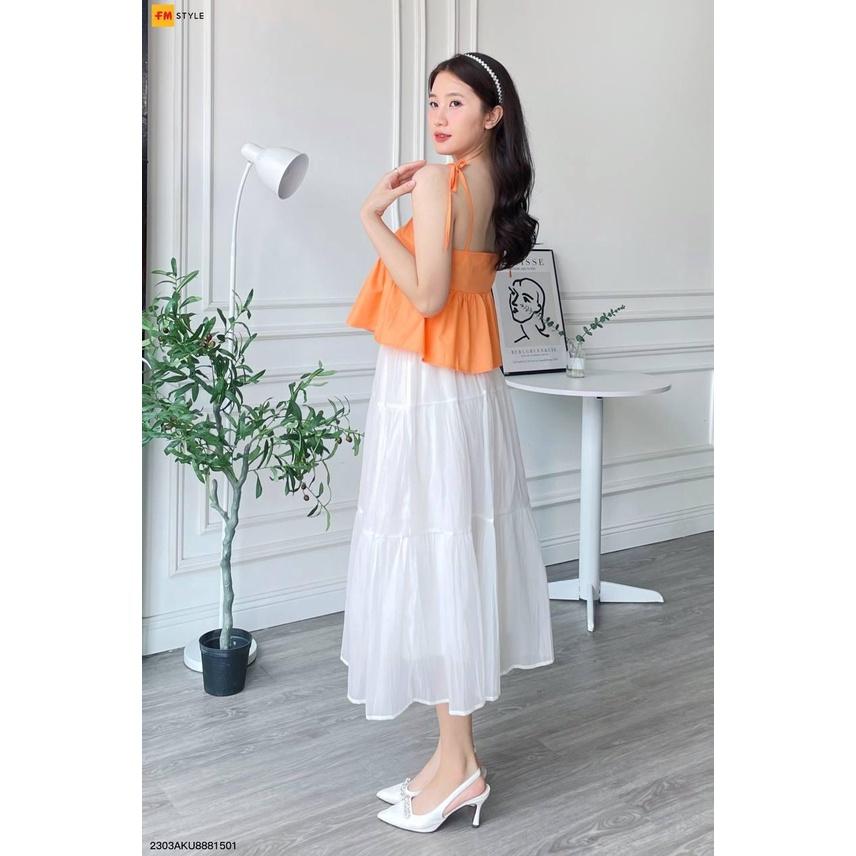 Áo hai dây nữ dáng babydoll Fmstyle màu sắc sặc sỡ trendy chất thô thích hợp đi biển cho mùa hè 23030930