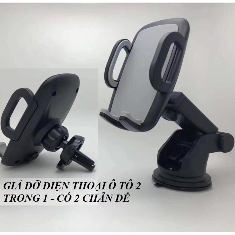 Giá đỡ điện thoại, giá kẹp điện thoại iphone lỗ thông gió 2 in 1