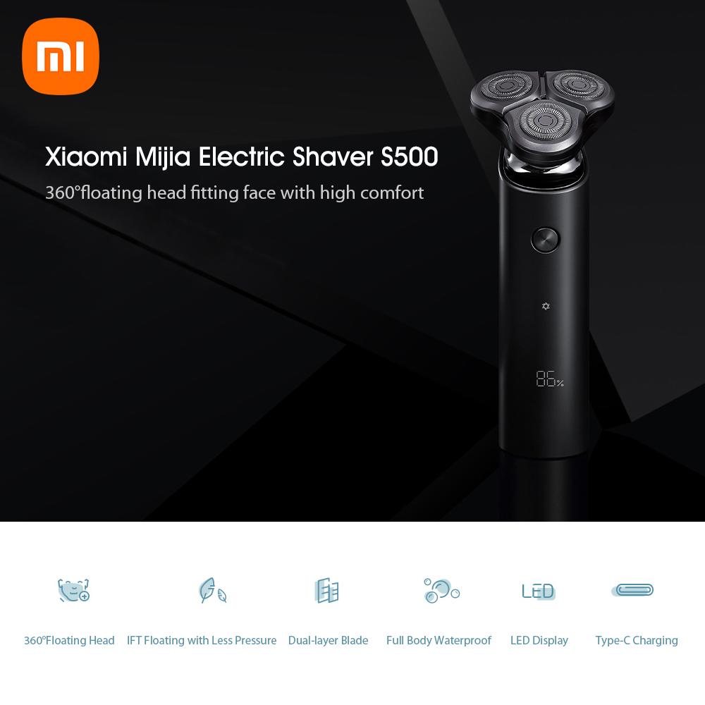 Máy Cạo Râu Điện Xiaomi Mijia S500 Chống Nước Với Ba Lưỡi Nổi Đầu Khô Ướt Lưỡi Kép