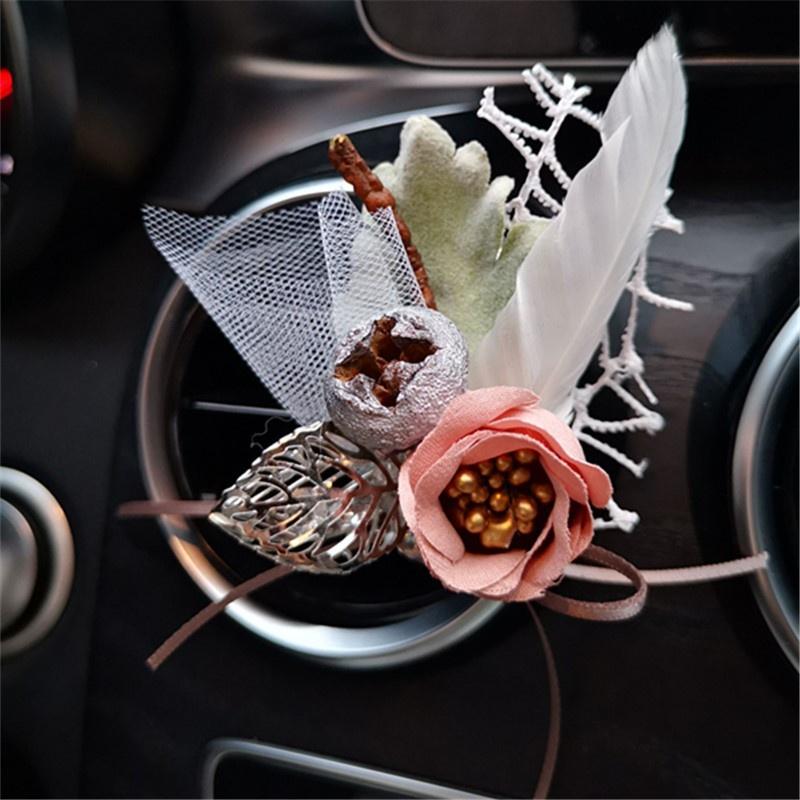 Mới Kẹp Khuếch Tán Tinh Dầu Thơm Hình Hoa Lụa Sáng Tạo Cho Xe Hơi