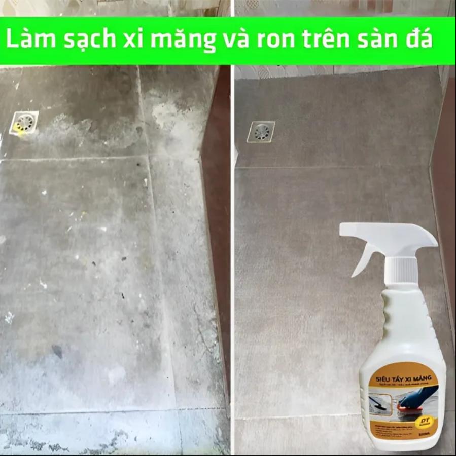 Bình Xịt Tẩy Xi Măng - Làm Sạch Mảng Bám Xi Măng Trên Ô Tô, Sàn Nhà, Tường, Không Hại Bề Mặt - Chất Tẩy Trắng Gạch - Tẩy Rong Rêu - Tẩy Xi Măng Loại Tẩy Gạch Chuyên Dụng Siêu Mạnh