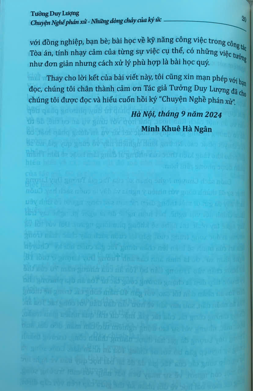 Chuyện nghề phán xử- những dòng chảy của ký ức