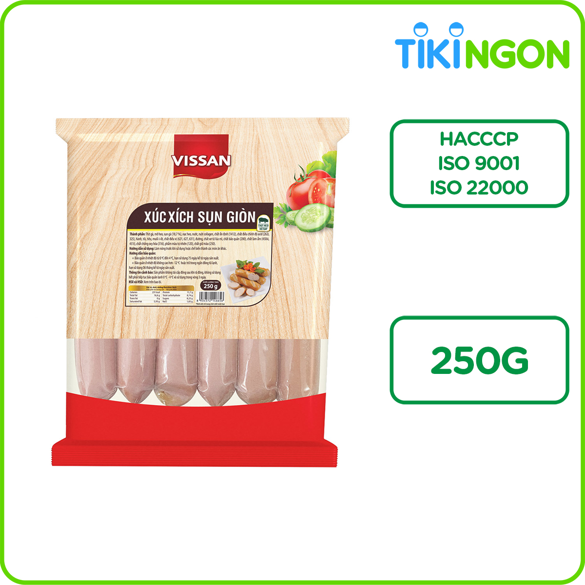 Xúc Xích Sụn Giòn Vissan 250gr