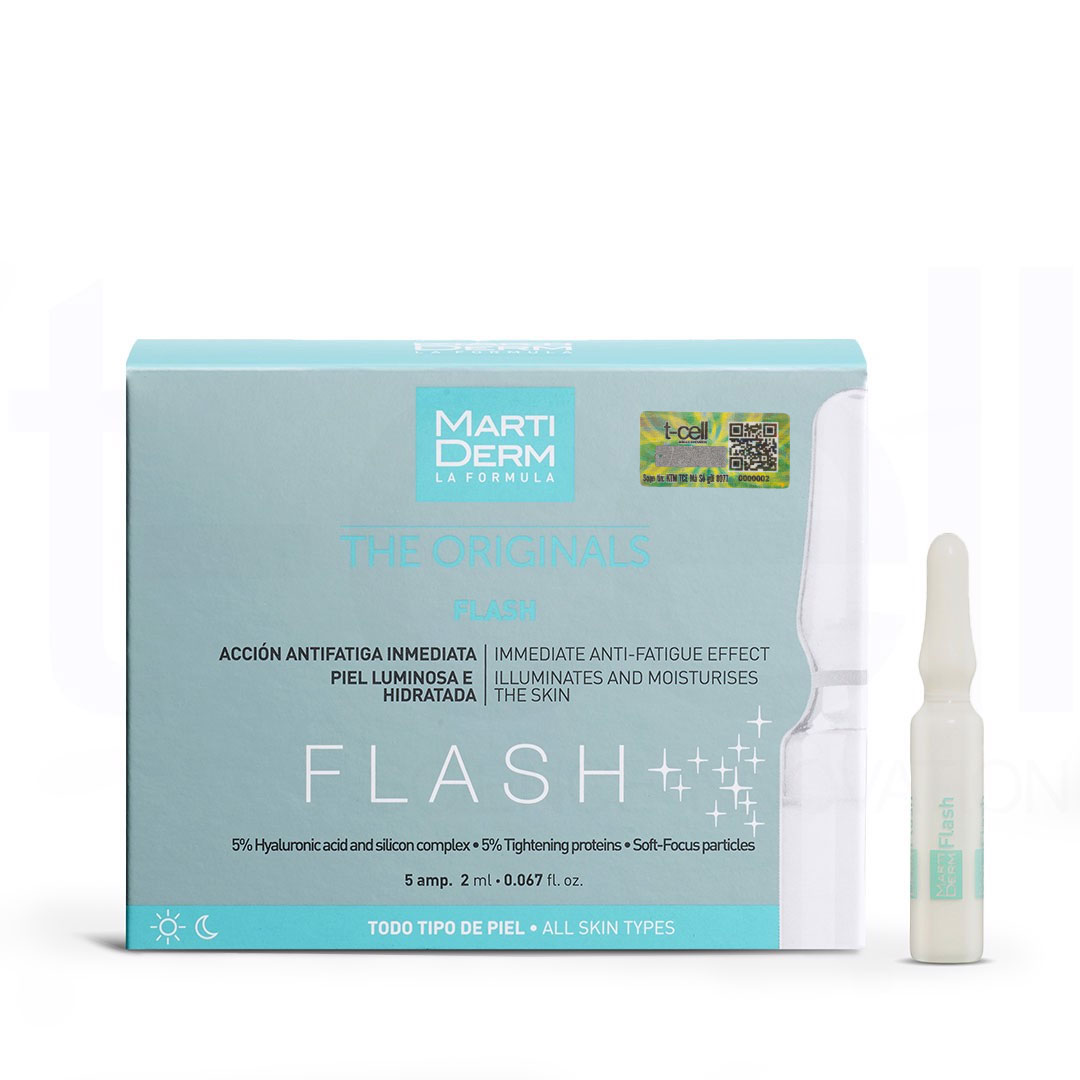 Ampoule Dưỡng Ẩm, Làm Sáng Da &amp; Giảm Mệt Mỏi Tức Thì - MartiDerm The Originals Flash