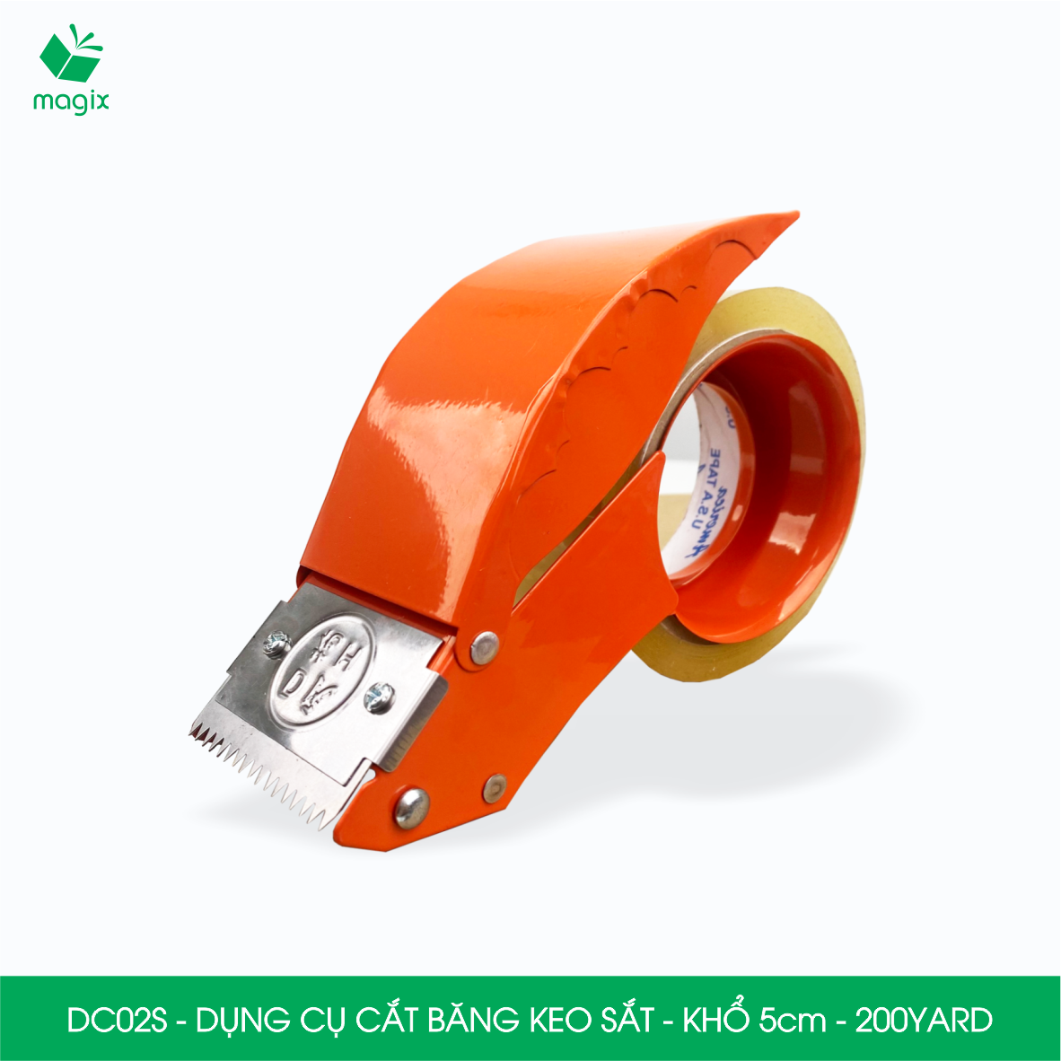 DC02S - Đồ cắt băng keo sắt khổ 5cm loại 200yard - Dụng cụ cắt băng keo, dao cắt băng dính