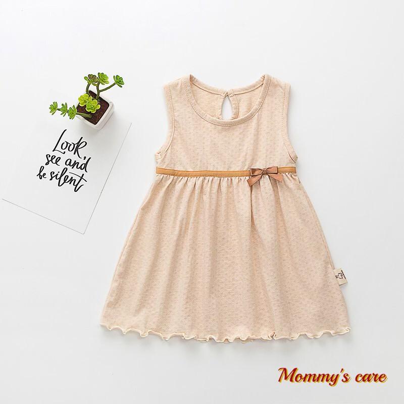 Váy bé gái 0-3 tuổi 100% organic cotton hữu cơ tự nhiên không tẩy nhuộm hóa chất mềm mát an toàn cho bé