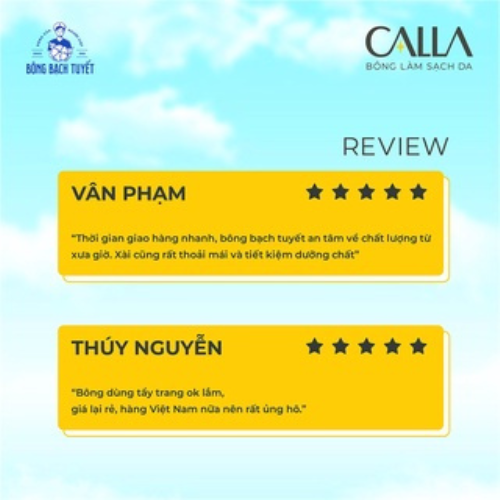 Combo 2 Túi Bông Tẩy trang làm sạch da Bông Bạch Tuyết Calla Mềm mịn