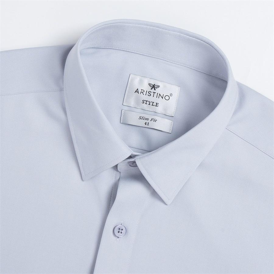 Áo sơ mi nam dài tay ARISTINO dáng Slim fit ôm vừa, màu xám solid nam tính, lịch lãm - ALS11302