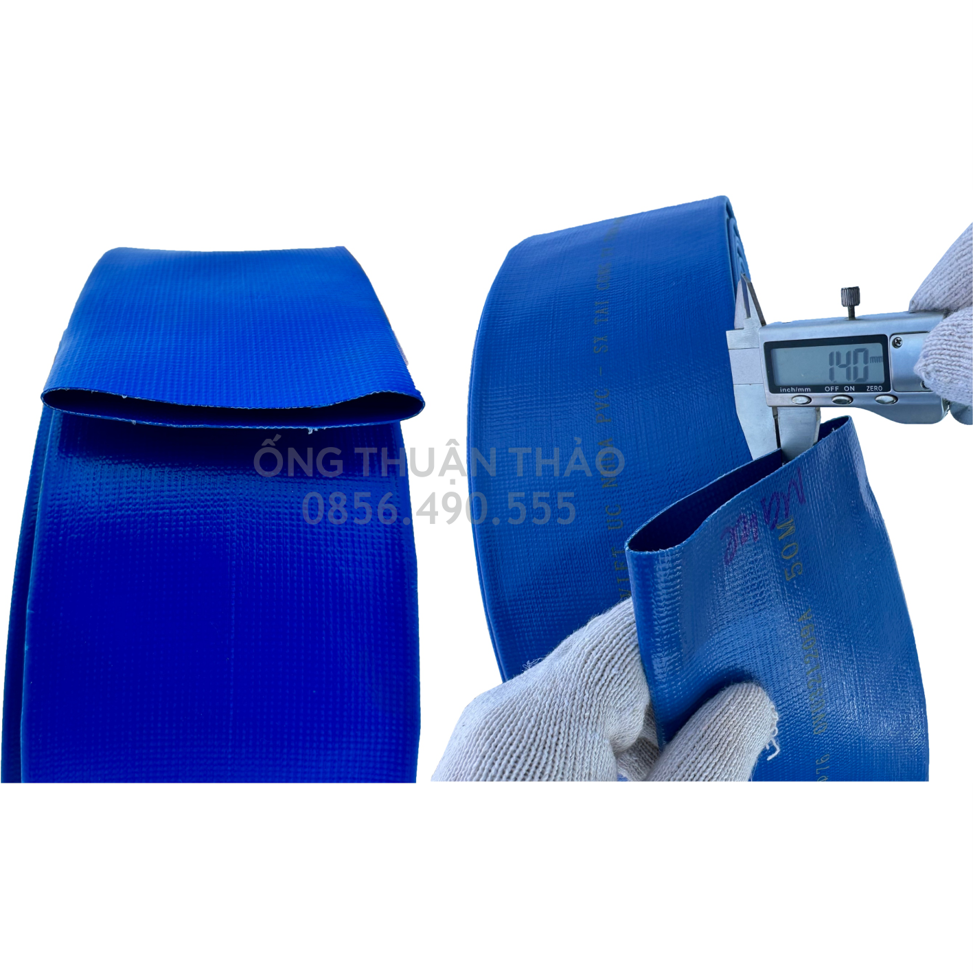 ỐNG BẠT CỐT DÙ PHI 76mm XANH DƯƠNG CUỘN 20M - ỐNG BẠT NƯỚC ỐNG THUẬN THẢO