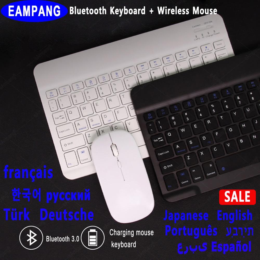 2021 Slim Chuột Bàn Phím Không Dây Dành Cho Samsung Galaxy Samsung Galaxy Tab S7 Plus S5e S6 Lite A7 Lite Nga Năm 10.4 Tây Ban Nha Tiếng Ả Rập bàn Phím Chuột