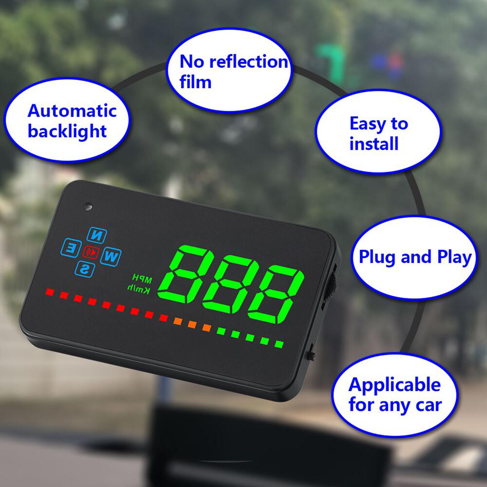 Universal HUD Head Up Display GPS Digital Speedometer with MPH for Cars Odometer Speed