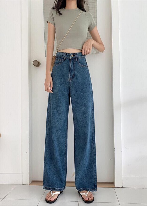 Quần Jeans Nữ, Quần Bò Nữ Ống Rộng Dài JNT020