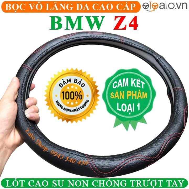 Bọc Vô Lăng Da dành cho Xe BMW Z4 Lót Cao Su Non Cao Cấp Chống Trượt Tay - Màu đen chỉ đỏ