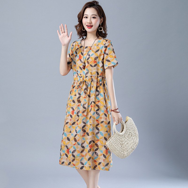 Đầm suông trung niên hoa lá Haint Boutique da149