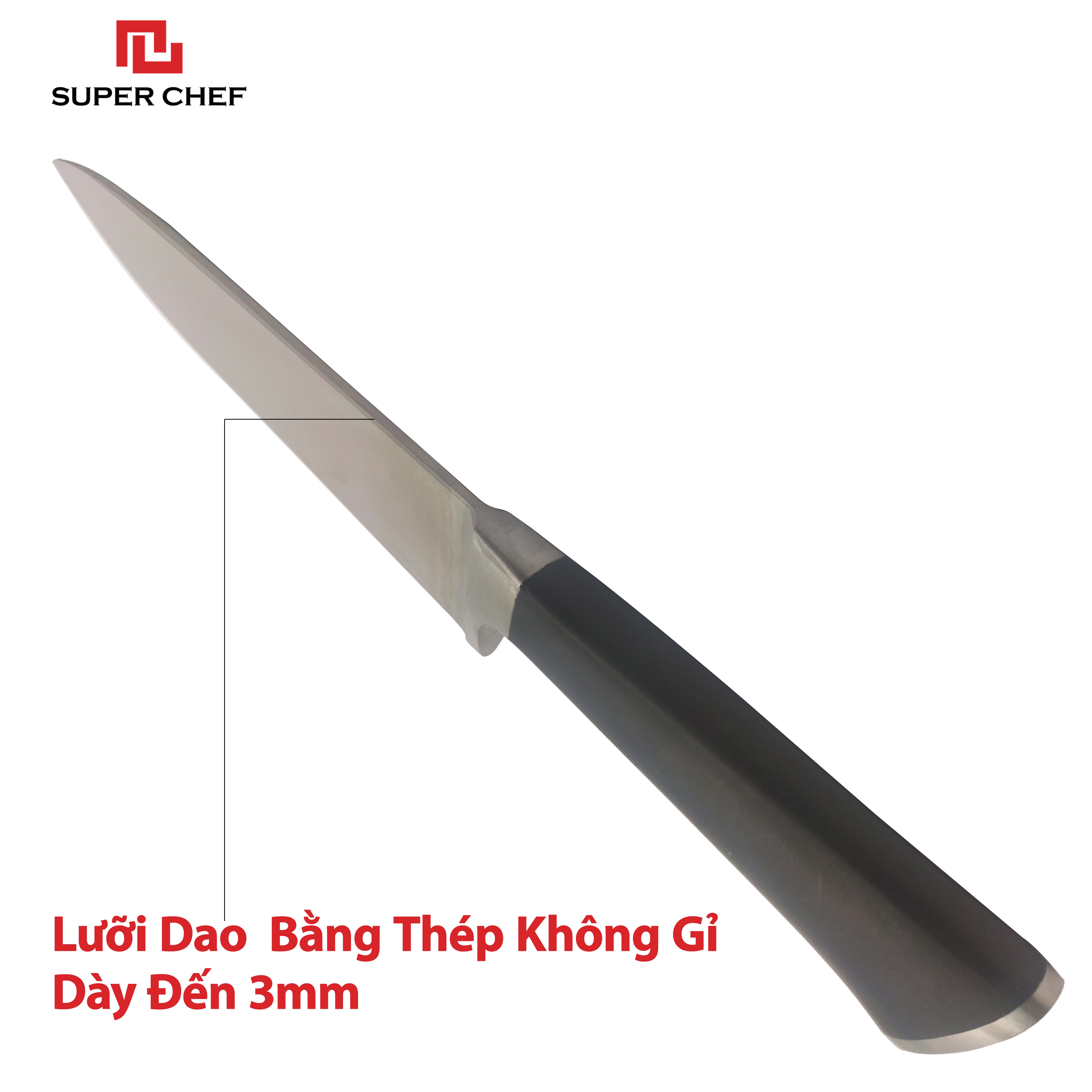 Dao Bếp Trưởng Dài Chính Hãng Super Chef Đa Năng, Chuẩn Công Nghệ Nhật Siêu Sắc Bén, Lâu Cùn, Bền Bỉ và Lưỡi Thép Không Gỉ, An Toàn Vệ Sinh Đảm Bảo Sức Khoẻ, Siêu Tiện Lợi