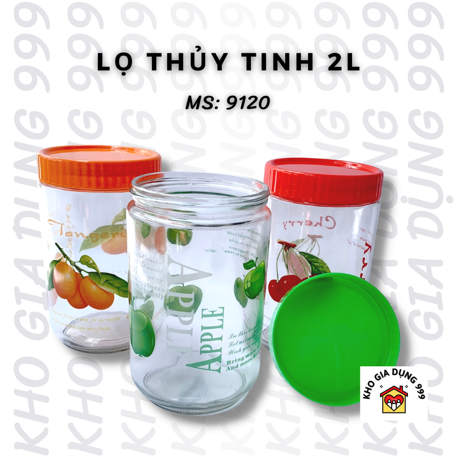 LỌ - HŨ THỦY TINH ĐỰNG GIA VỊ LOẠI LỚN 2000ML - MS: 9120