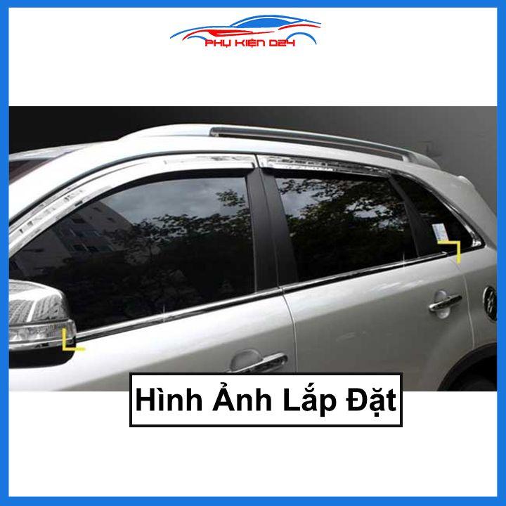 Bộ nẹp viền chân kính cong kính Kia Sorento 2010-2020 Inox sáng bóng chuẩn form xe