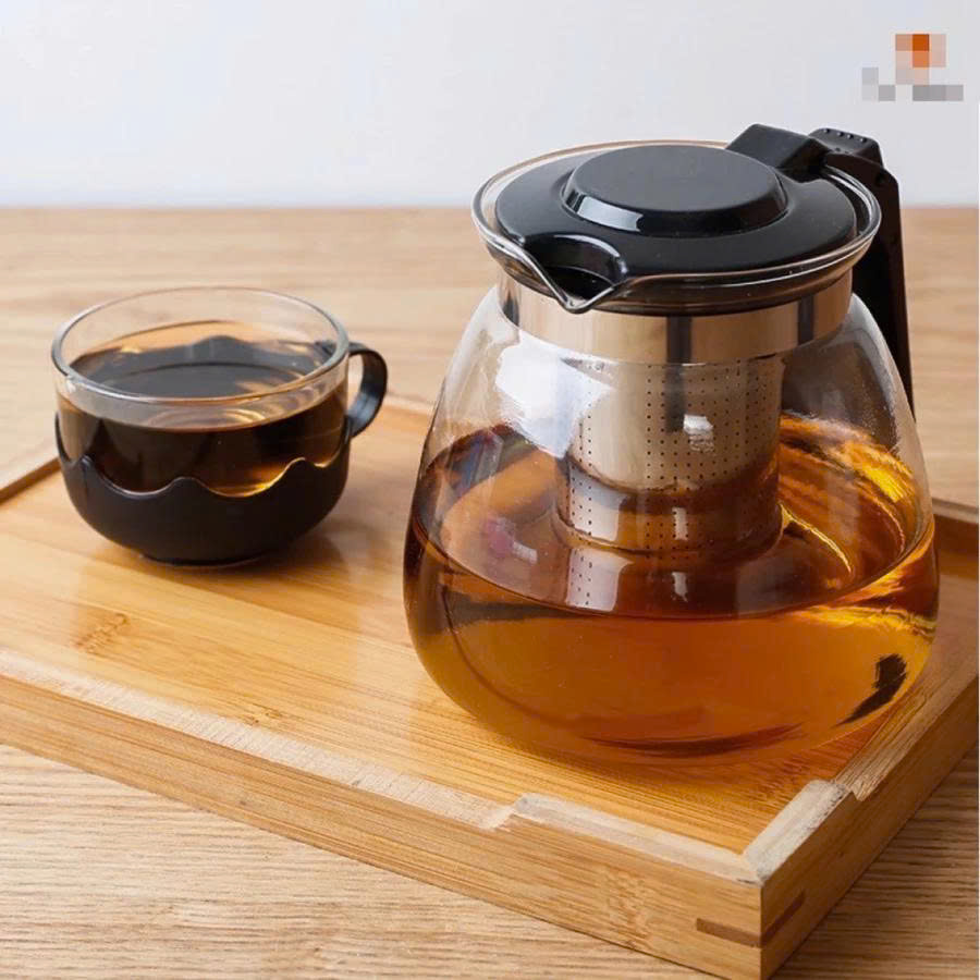 Bình Lọc Trà Thủy Tinh Tặng Kèm 4 Ly Sang Trọng - CÓ LỖi LỌC TRÀ INOX - BÌNH PHA TRÀ CHẾ CAFE TIỆN LỢI 2in1 Đẳng Cấp