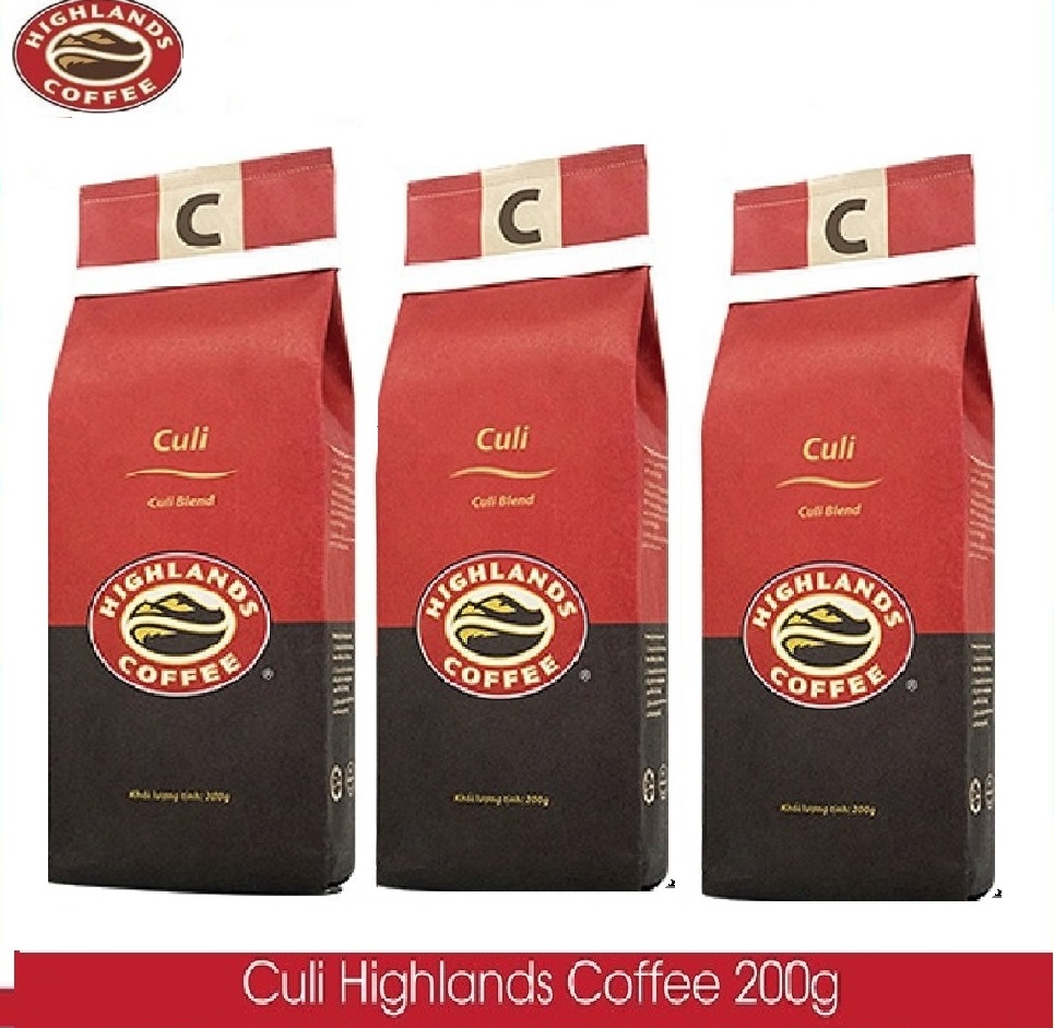 Combo 3 gói Cà phê Rang xay Culi Highlands coffee 200g