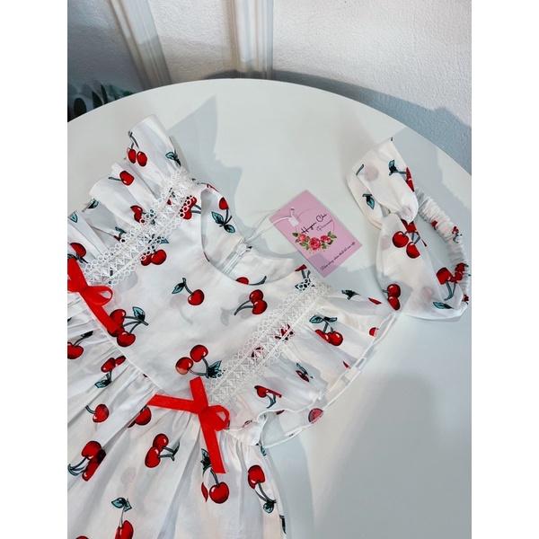 Váy bé gái quả cherry quả chery