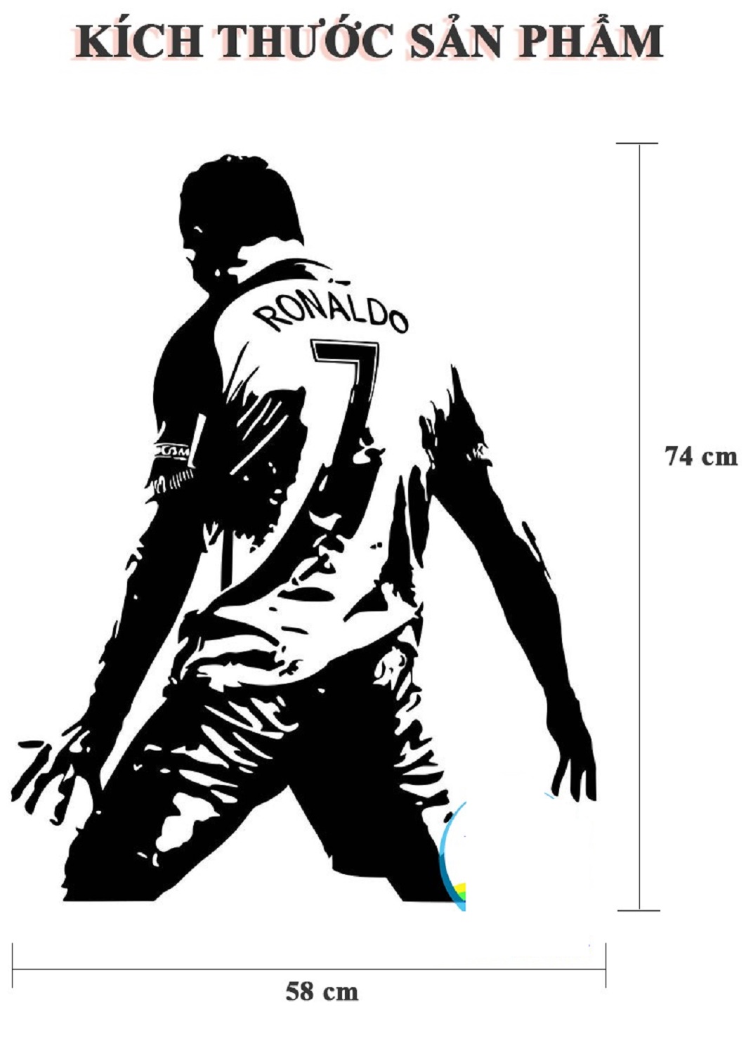 Decal dán tường ronaldo ngôi sao tỏa sáng nâng tầm không gian sống 