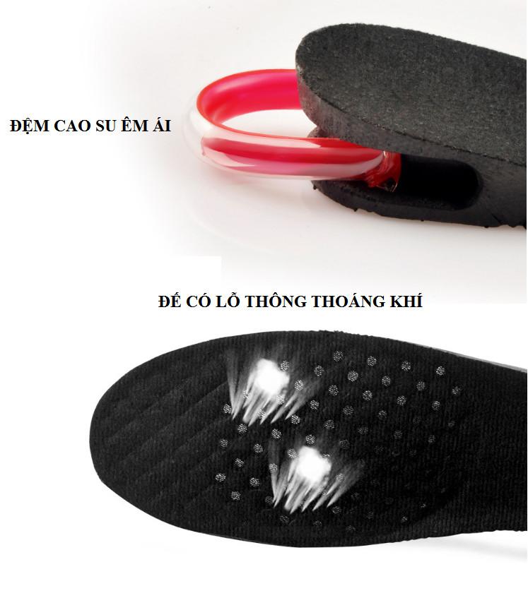 Miếng lót đế giày nguyên bàn cao từ 3cm – 7cm, có thể điều chỉnh theo size chân, có đệm khí siêu êm ái GD451-TCC-G