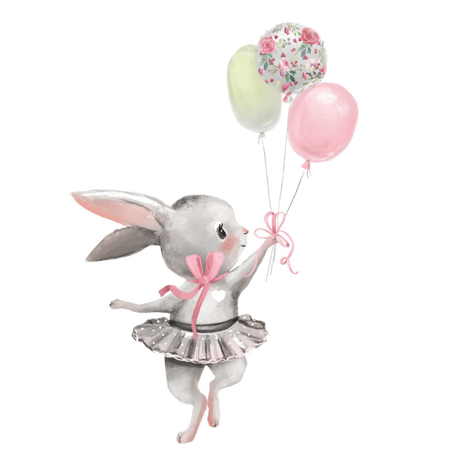 Bunny Ballet Rabbit Wall Stickers for Kids Room Nursery Wall Decal Wallpaper