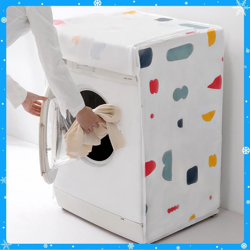 Vỏ Bọc Máy Giặt Áo Trùm Máy Giặt PVC Chống Nước Chống Bụi Cửa Ngang, Cửa Trước Cửa Hông Họa Tiết Hình Khối - Hàng Chất Lượng
