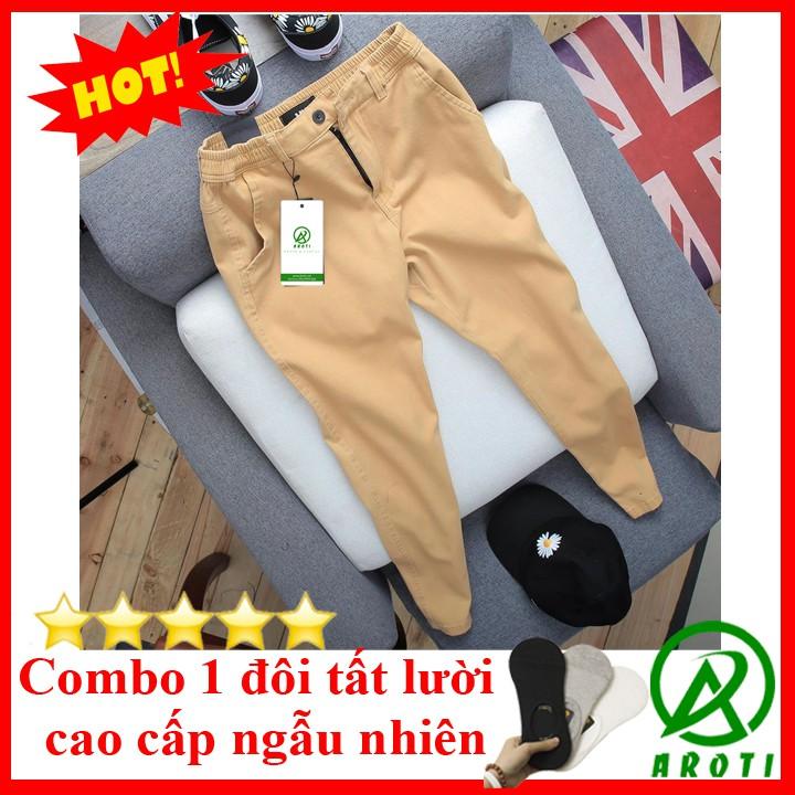 Quần Kaki Nam Đẹp Dáng Hàn Lưng Thun Tiện Dụng Form Slim Fit Cực Đẹp QK045+tất